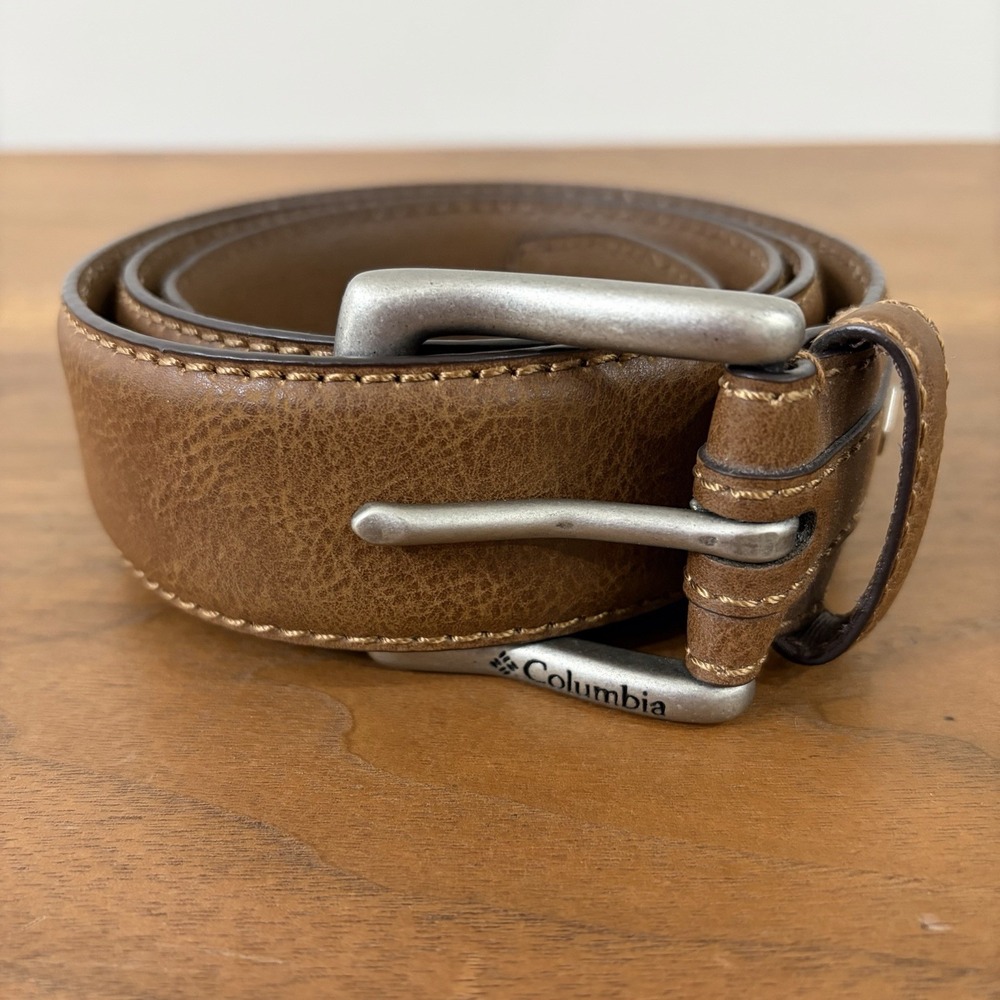 Columbia Men's Sz 38/95 Brown Belt 11CO0031 Leather Lining Synthetic Leather Top